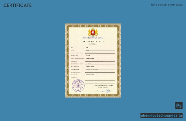 Georgia Personenstandsurkunde PSD-Beispielvorschau